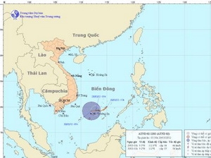 Chùm ảnh đường đi và vị trí áp thấp nhiệt đới.